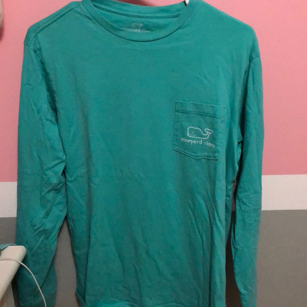 teal vineyard vines long sleeve tee